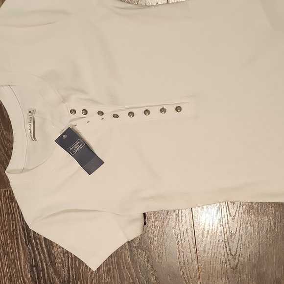❤️ NWT! ABERCROMBIE & FITCH WHITE HENLEY THONG BODYSUIT, MEDIUM - Picture 2 of 10
